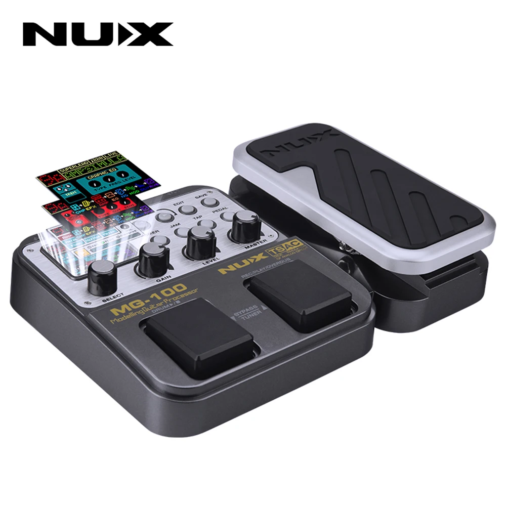 

NUX MG-100 Modeling Guitar Processor Guitar Effect Pedal Drum Tuner Recorder 58 Effect 72 Preset Multi-function guitar pedal