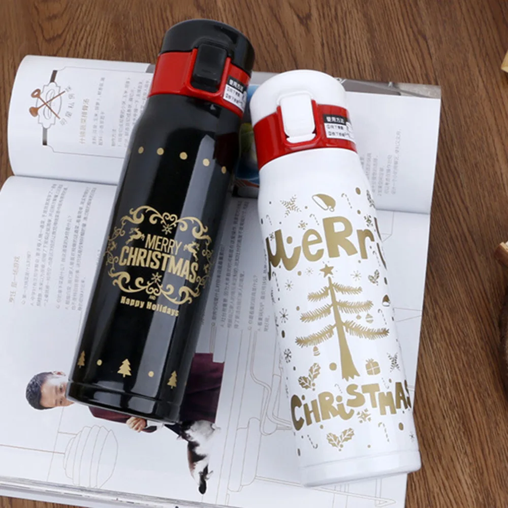 Рождественская Вакуумная чашка 500 мл термос из нержавеющей стали Термокружка для