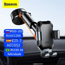 Baseus Gravity Car Phone Holder Suction Cup Adjustable Universal Holder Stand in Car GPS Mount For iPhone 12 Pro Max Xiaomi POCO