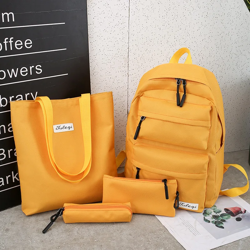Набор из 4 шт. школьные ранцы для девочек-подростков черный школьный рюкзак