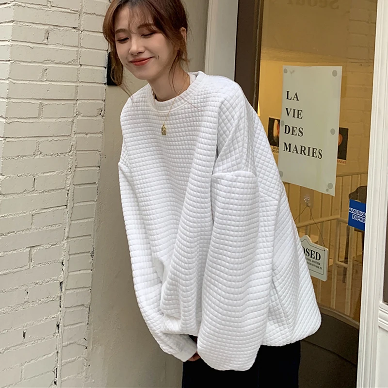 

Streetwear 3D Plaid Hoodie Women Pullover Sweatshirts Female 2021 Autumn Winter Thick Loose Oversized Hoodies Sudaderas Mujer