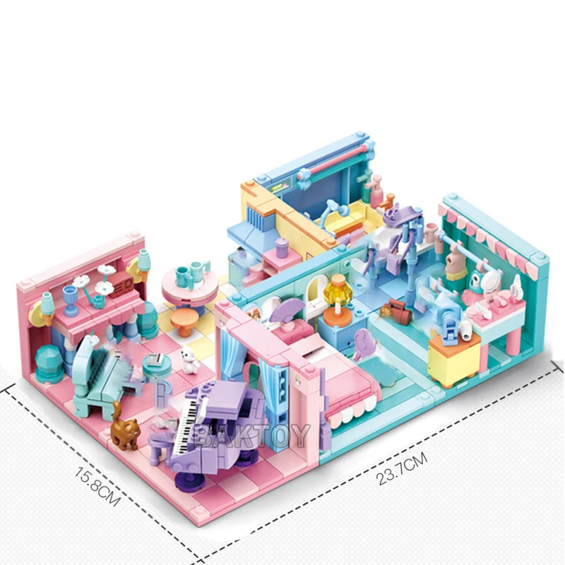 Принцесса друзья классический мини сад строительные блоки 6 в 1 Sluban 0757 MOC с