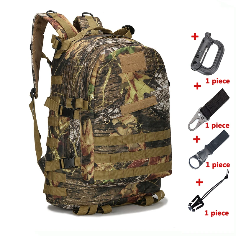 tree with hooks 45L военный тактический рюкзак армейский Molle штурмовая сумка большой емкости для походов на открытом воздухе походная охотничья походная сумка Camo Mochila - Color: tree with hooks