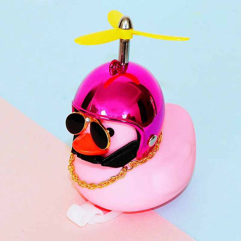 

Helmet Small Pink Duck Car Goods Gift Pink Broken Wind Small Yellow Duck Cute Car Accessories Interior Auto Decoration Ornament