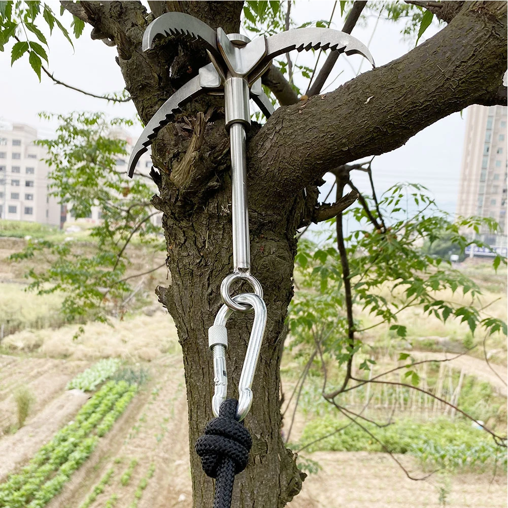 

Foldable Survival Grappling Hook For Climbing Claw Multifunctional Stainless Steel Folding Rescue Tool Outdoor Climbing Tools