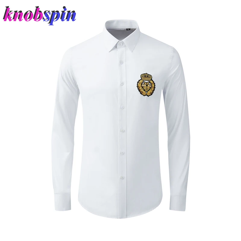 

Brand Business male Dress Shirt High quality Long sleeve Slim Casual Men's Shirts Solid color Plus size 38-48 Chemise homme