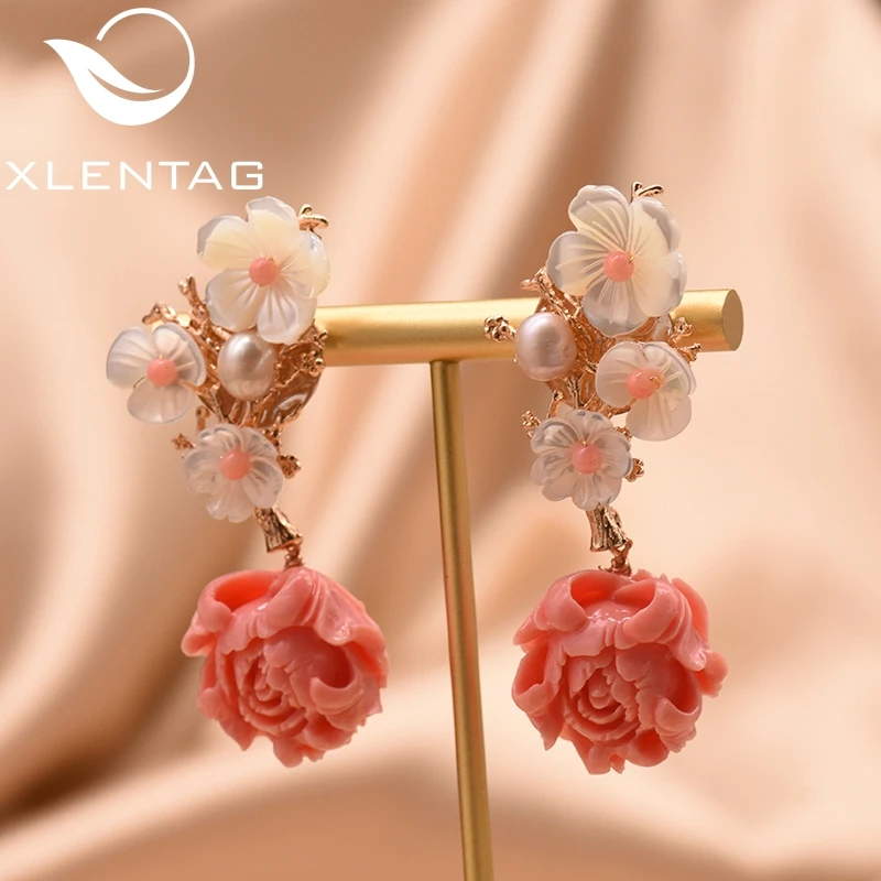 XlentAg серьги с натуральным жемчугом Серебряные 925s женские аксессуары Свадебные