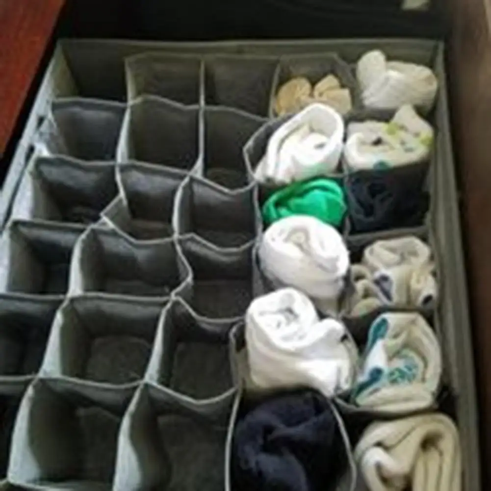 

Portable Underwear Divider Collapsible Convenient Non-woven Fabric Storage Box 30 Cells for Socks Home Organizer Storage Box