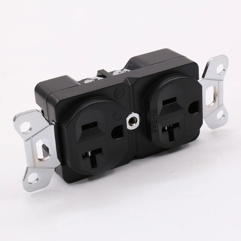 Высококачественная дуплексная розетка переменного тока с родиевым покрытием из