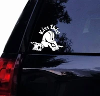 for kiss this pitbull decal sticker playful pit bull dog vinyl car decal laptop decal car window sticker stickertheof