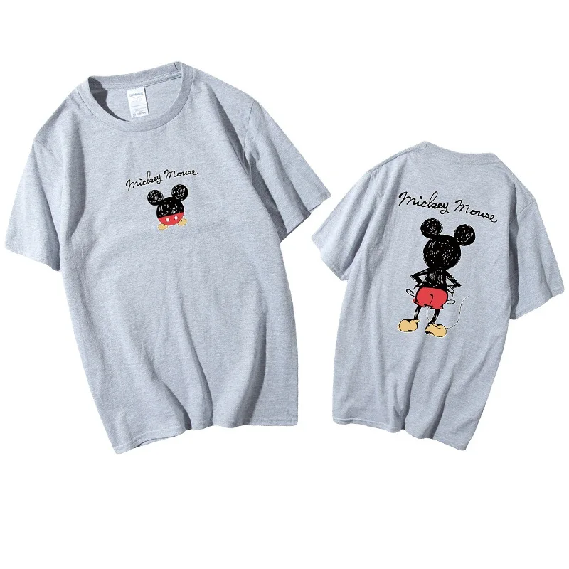 

Disney 2021 Mickey Mouse T-shirt short sleeve loose round neck Harajuku cute cartoon printed couple T-shirt miraculous ladybug