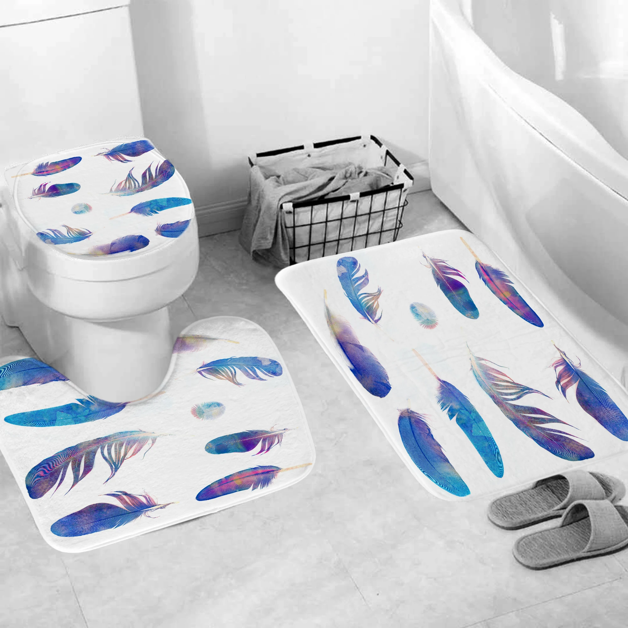 Водонепроницаемый Ванная комната душа Шторы анти скольжения Туалет коврики