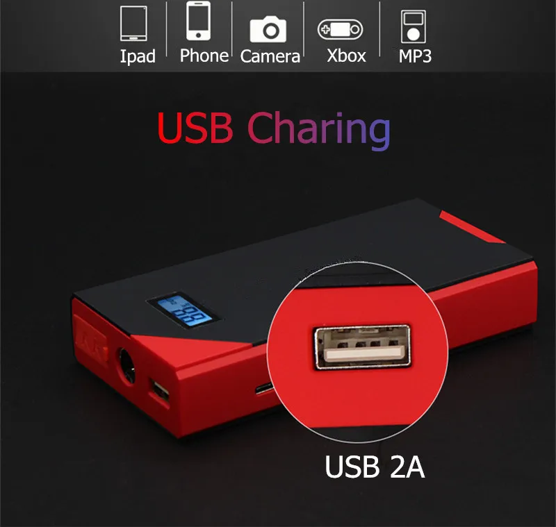 10000 мАч автомобильный стартер Power Bank 800A Портативный Автомобильный Аккумулятор