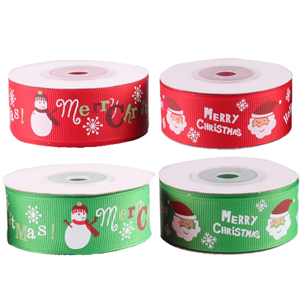 Рождественская лента 2 5 см Ширина 9 метров длина красная большая зеленая