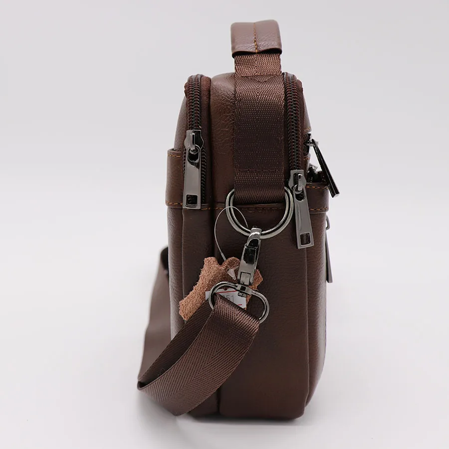 Брендовая мужская сумка через плечо из натуральной кожи мессенджер воловьей