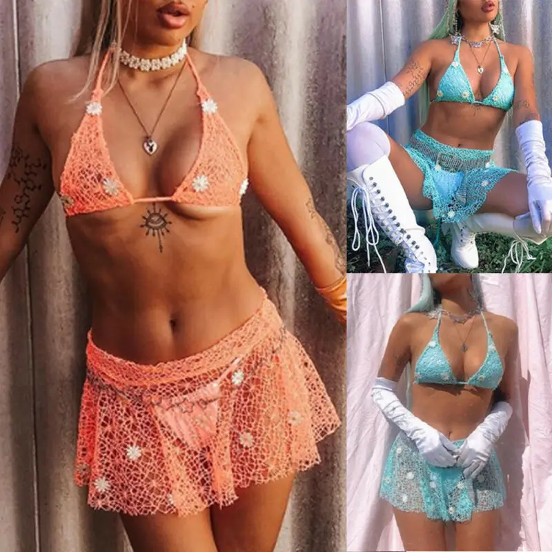 Женский оригинальный комплект для плавания однотонный розовый синий костюм с