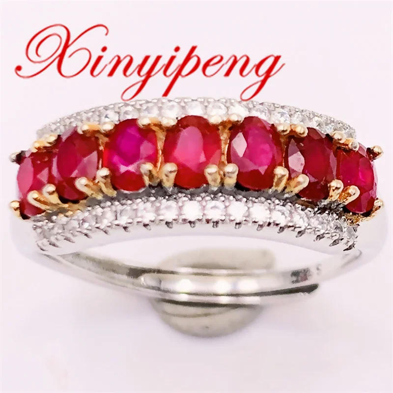 

Xin Yipeng тонкой драгоценный камень ювелирные украшения, покрытие из настоящего S925 Стерлинговое Серебро Золото инкрустированные Природный ру...