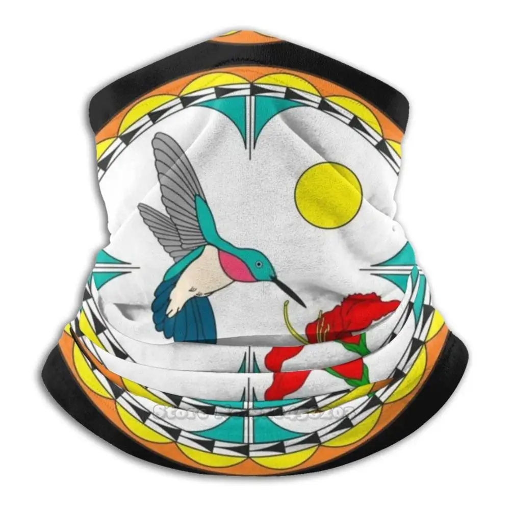 

Шарф с колибри, бандана, повязка на голову, уличная теплая маска для лица для скалолазания, этнический Колибри, цветок гибискуса