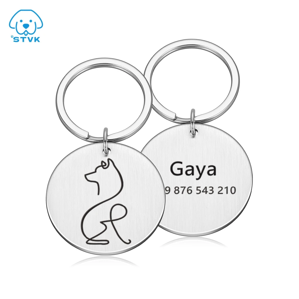 

Personalized Dog Tag Stainless Steel Name Free Engraved ID Tags for Dog Collar Anti-Lost Pet Nameplate Pendant for Kitten Puppy