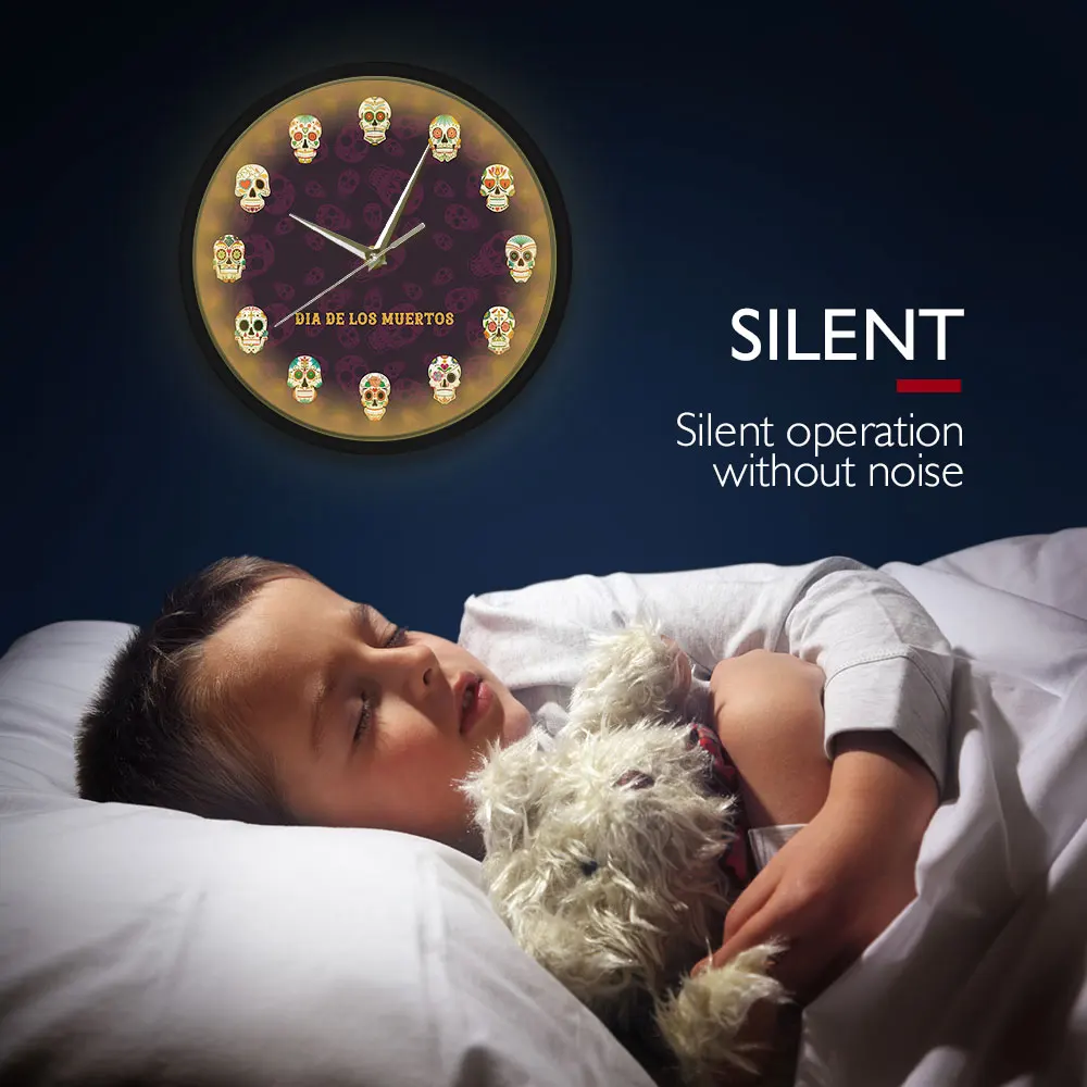 Настенные часы с изображением мексиканской мандалы в металлической рамке