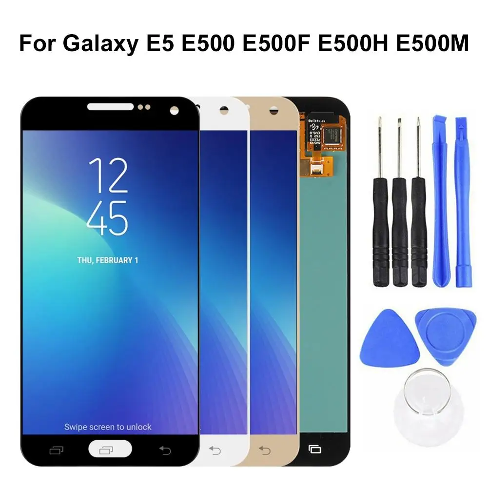 Сенсорный экран дигитайзер для Samsung Galaxy E5 E500 E500F E500H E500M внешний передний