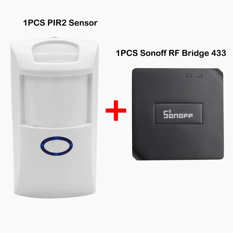 Sonoff PIR 2 датчика DW1 датчик сигнализации RF Bridge 433 МГц Wifi беспроводной