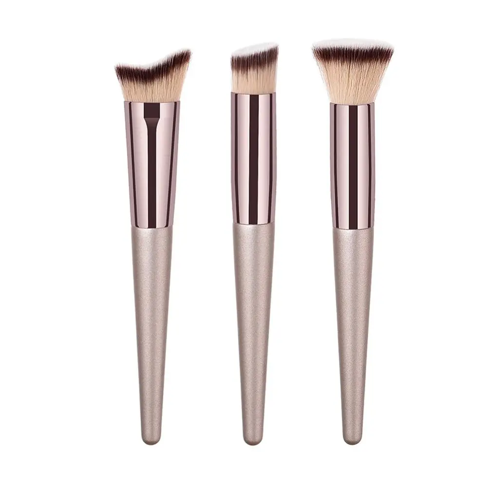 Профессиональные кисти для макияжа кофейное Золото Шампанское тональной пудры