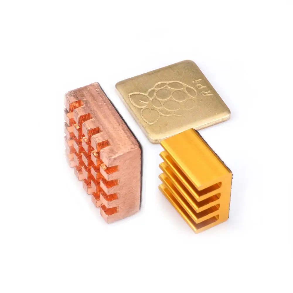 Охлаждение Raspberry berri Pi Pie 2 для быстрого радиатора (2 шт. чистой меди + 1 алюминиевый