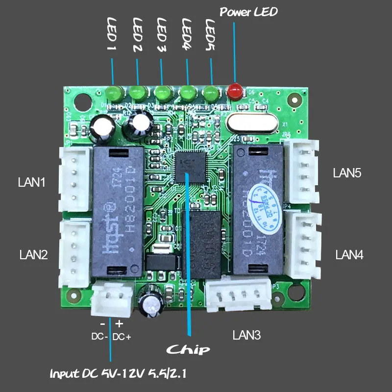 10/100 Мбит/с 5 Порты и разъёмы модуль автоматического включения света заголовок