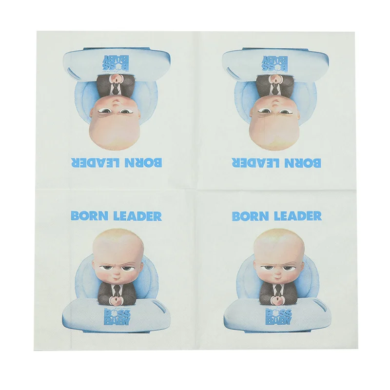 20 шт./упак. Baby Boss одноразовые салфетки для детского дня рождения 33*33 см бумажное полотенце посуда вечерние принадлежности для декора