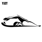 YJZT 18,7 см * 5,7 см Спортивный плавание пловец Сrawl грудной ход модные наклейки для стайлинга автомобилей Декор винил черныйсеребристый C31-0034