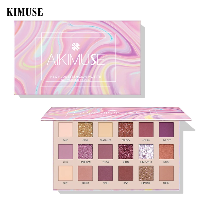 KIMUSE 18 цветов блестящая Палетка теней для глаз Мерцающая матовая водостойкая