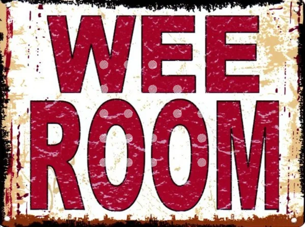

Wee Room Metal Sign Retro Vintage Style Small Toilet Humour Tin Wall Sign