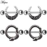 miqiao 2pcs popular new stainless steel snake milk ring moon milk ring 1 6mm1655 exquisite human body piercing jewelry