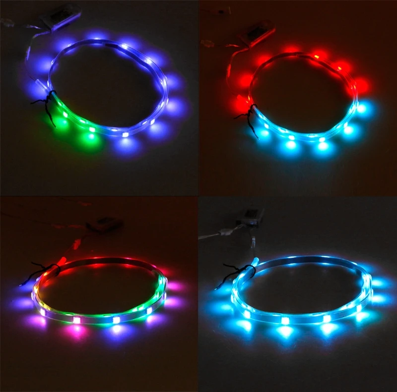 1 пара водонепроницаемая светодиодсветильник лента для обуви с USB 0.65mx2 RGB SMD3528