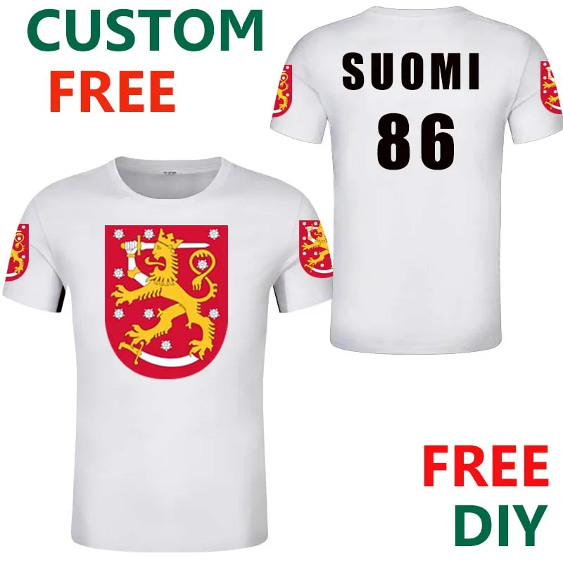 Финская футболка на заказ футболки SUOMEN с флагом эмблемой SUOMI финским голубым