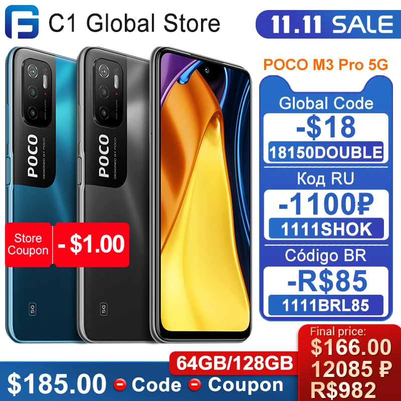 Новинка!! Глобальная версия POCO M3 Pro 5G 8 ядер 90 Гц 700 дюйма FHD + Dot Display тройная камера 48