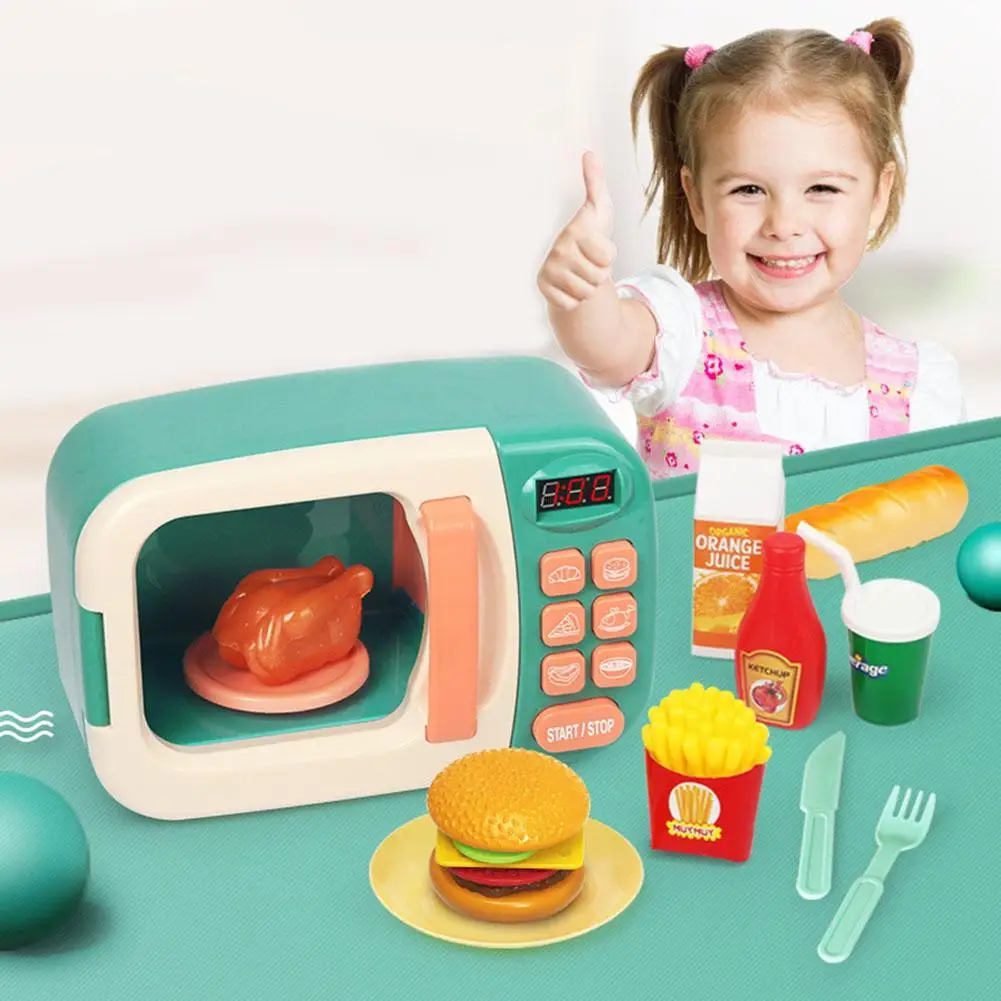 

Children's Microwave Oven Toys Kids Housework Cooking Kitchen Set Electric Simulation Kitchenware Birthday Gift For Children