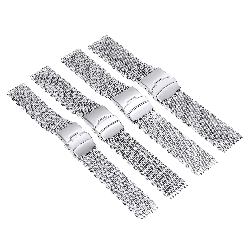

Shellhard Stainless Steel Watch Strap Silver Bracelet Wrist Band Straight End Mesh Watch Band Strap 18mm,20mm,22mm,24mm