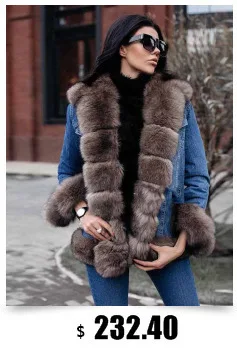 TOPFUR, модная зимняя шуба из натурального Лисьего меха, Женское пальто, Повседневная джинсовая куртка для женщин, роскошная меховая парка, базовые куртки, верхняя одежда