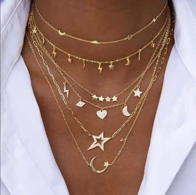 Женский изящный простой браслет из серебра 925 пробы модный с молнией болтом Луной