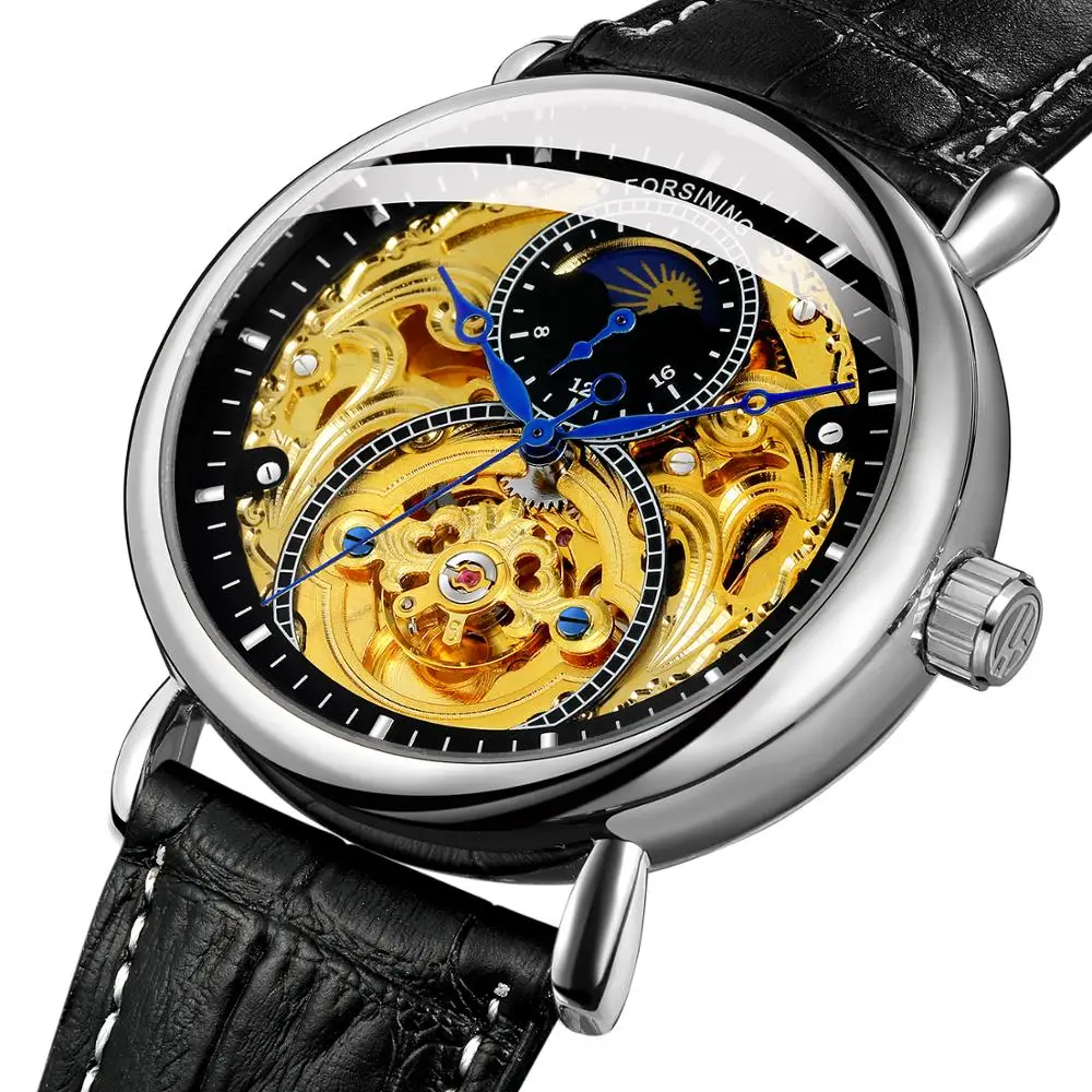 Новинка 2020 мужские часы модные Роскошные автоматические механические с вырезами