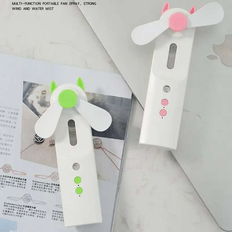 

Mini Handheld USB Charging Fan Air Humidifier Moisturizer Low Noise Water Spray Mist Fan for Indoors Outdoors Use U1JE