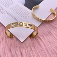 luer custom name banglesbracelet personalized 5a zircon cuff bangle rhinestone customized jewelry mothers chiristmas gifts