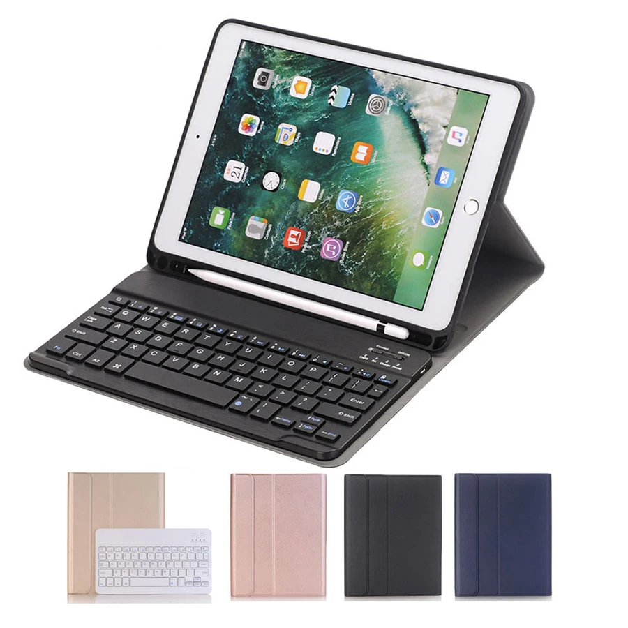 Bluetooth Беспроводной клавиатура чехол для iPad 9 7 дюймов 2017 2018 воздуха Флип Стенд
