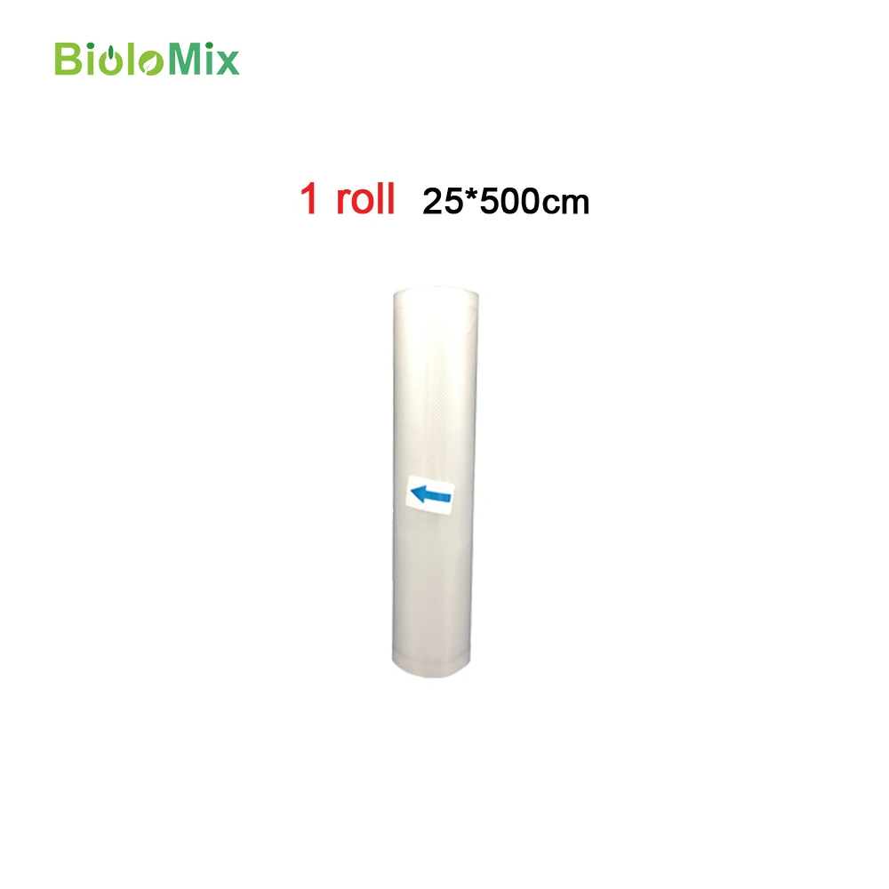 1roll bag 25 см x 500 см рулонный вакуумный упаковщик пищевые вакуумные пакеты для еды пакеты для хранения Саран обертывание кухня свежая пищевая упаковка вакуумная упаковочная машина - Color: 1roll bag