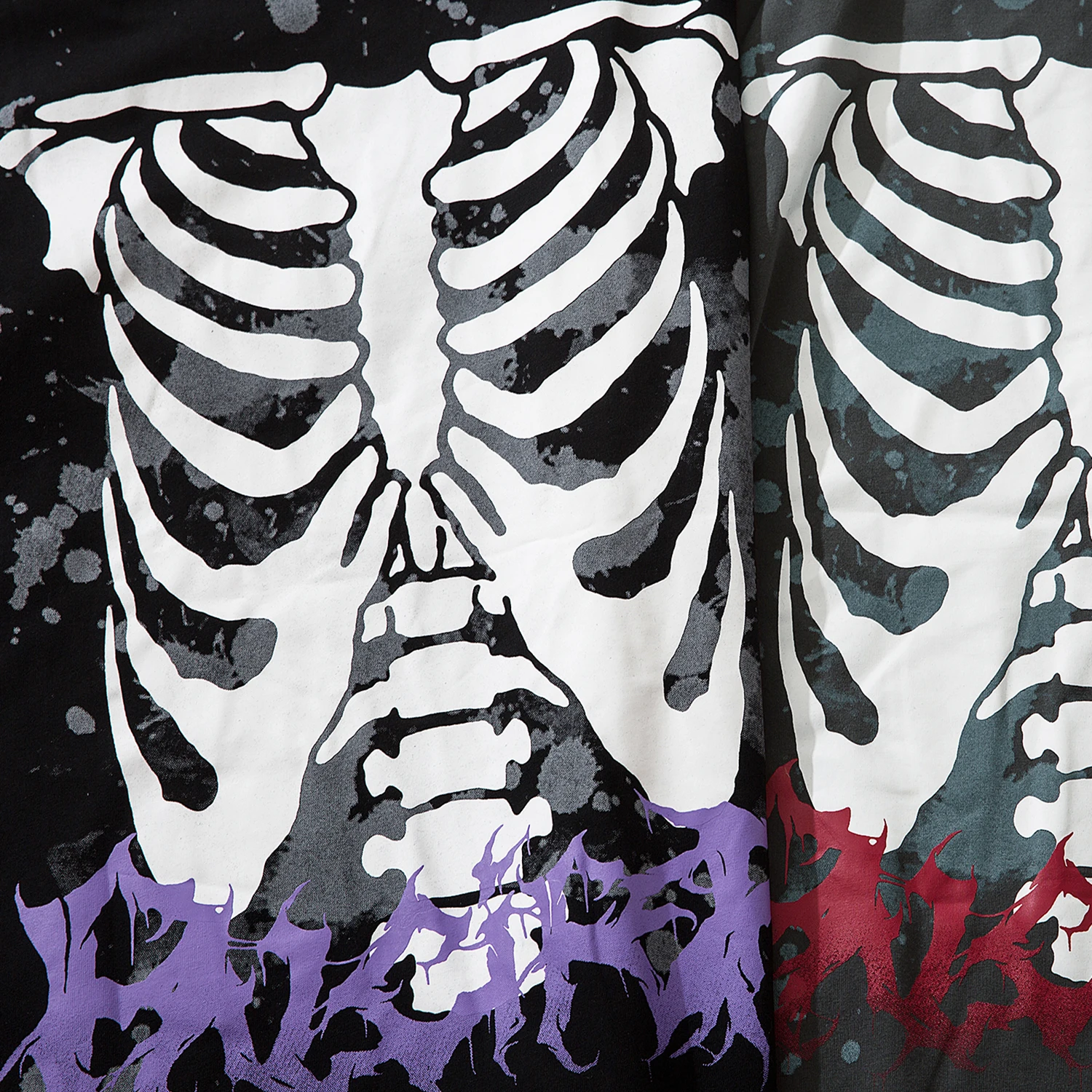 Мужская футболка с принтом скелета и надписью граффити 2020 Harajuku свободные