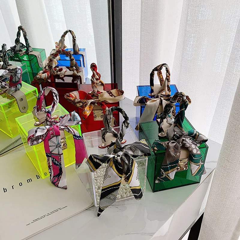 Новая прозрачная акриловая коробка женская сумка летняя пляжная желе для