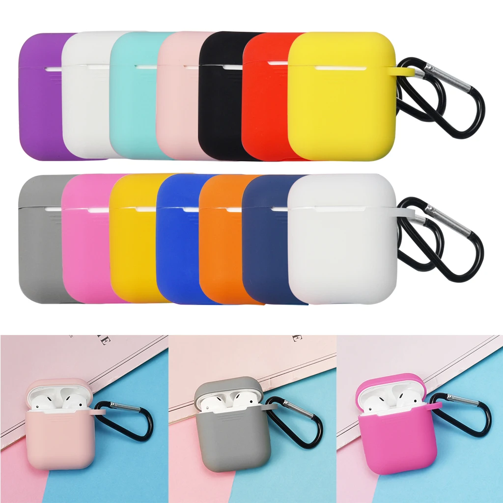 Полностью Защитный чехол для Airpods портативная силиконовая кожа с брелком