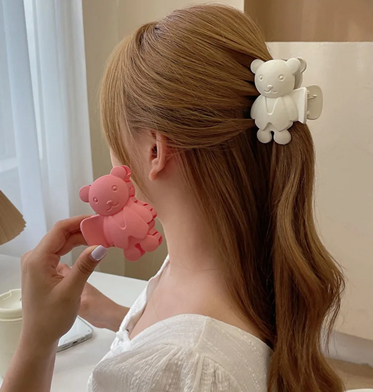 

Fashion girl candy color bear hairpin sweet and cute multicolor bear girl claw style hairpin hair band lady headdress
